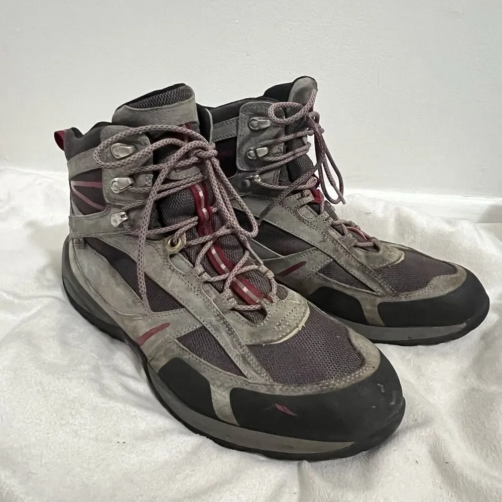 LL Bean Trail Model 3 Hiking Boots Men 14 Medium NO SOLES Gray Suede Waterproof